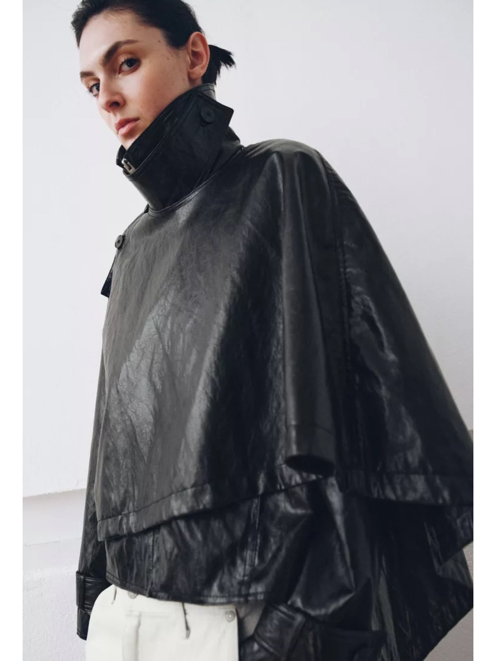 FAUX LEATHER JACKET WITH SCARF ZW collection